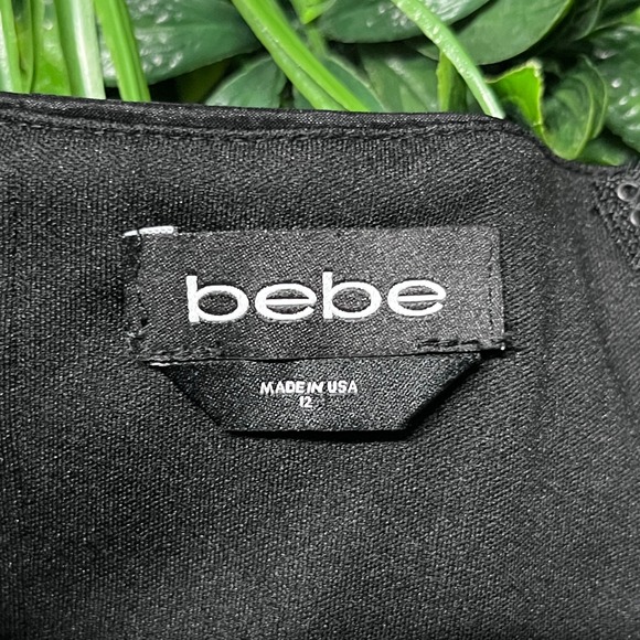 Bebe Top 12 Black One Shoulder Ruffle Sleeveless Party Cocktail Made In USA 3017 - Picture 4 of 8